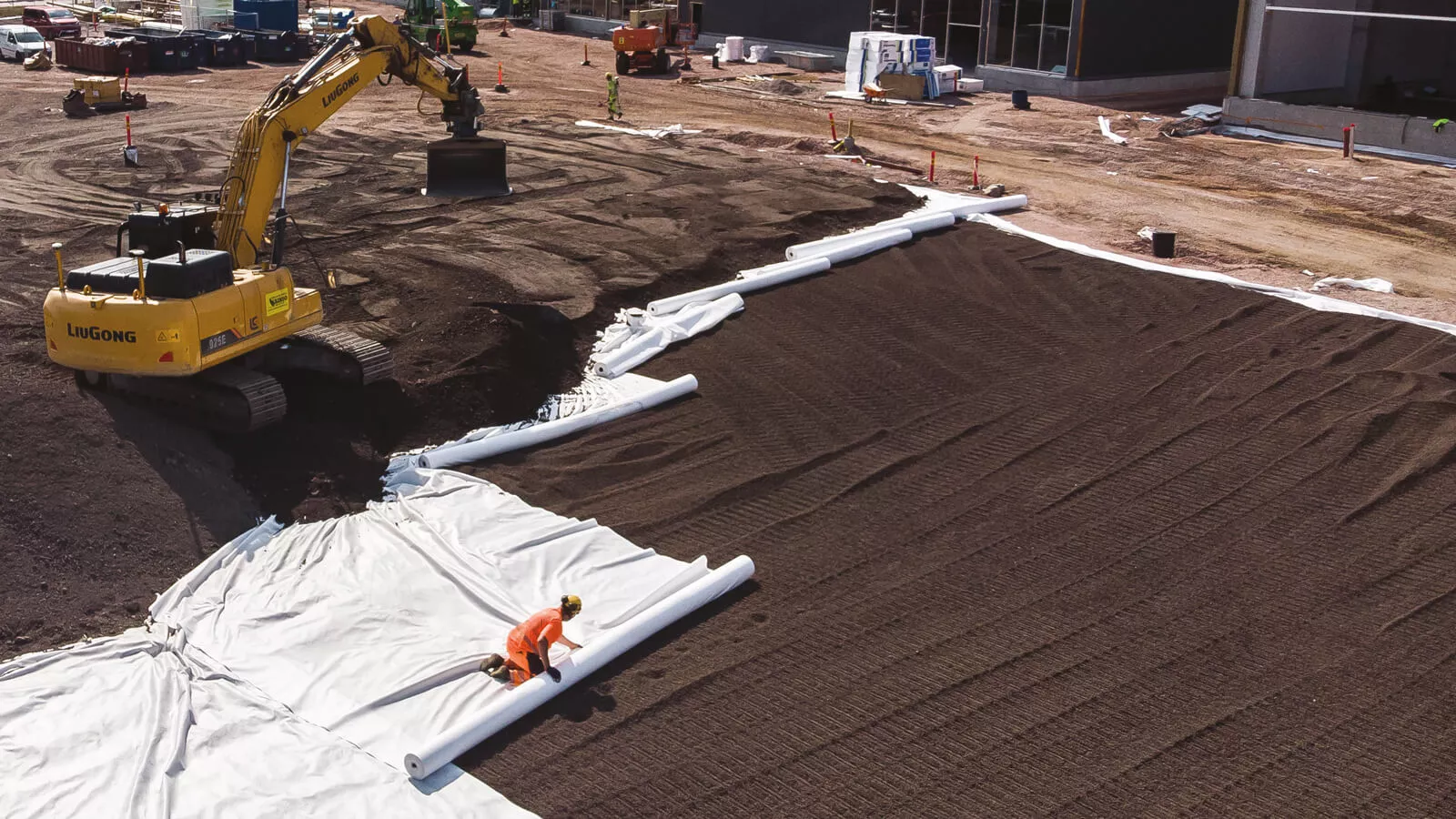 parkering_utläggning_lättklinker_geotextil