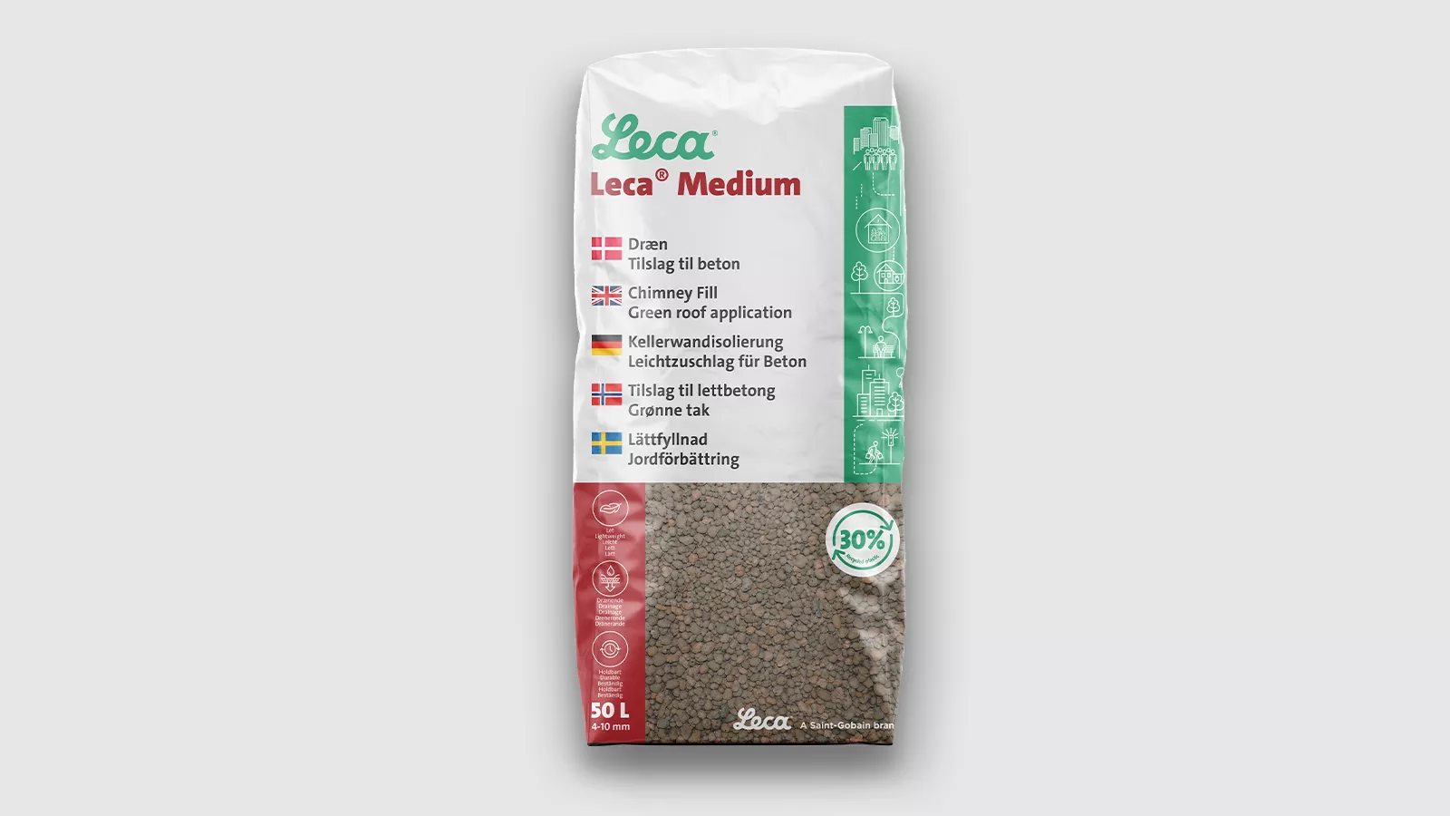 Produktbild på Leca Medium småsäck 